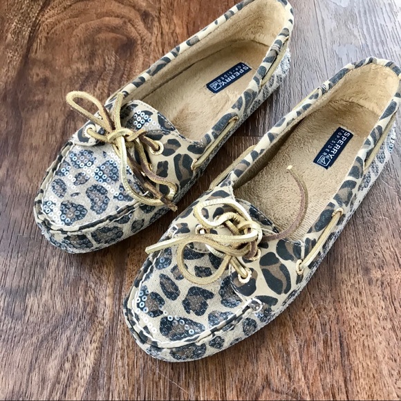 Sperry Shoes - Sperry Cheetah Sequin Skiff Loafers Shoes 7M  *N5